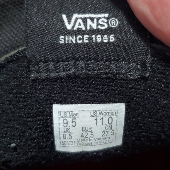 VANS Sk8-Hi Retro Mart Sneakers Hi-Top Leather Suede Lace Up Black Red M9.5 W11 - Picture 9 of 10